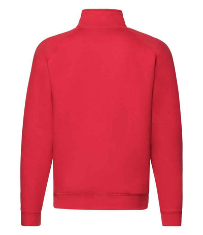 Fruit of the Loom Premium Zip Neck Sweatshirt Red