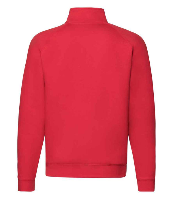 Fruit of the Loom Premium Zip Neck Sweatshirt Red