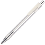 CAYMAN Translucent ball pen with chrome trim in silver