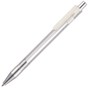 CAYMAN Translucent ball pen with chrome trim.