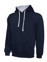 Branded Contrast Hooded Sweatshirt