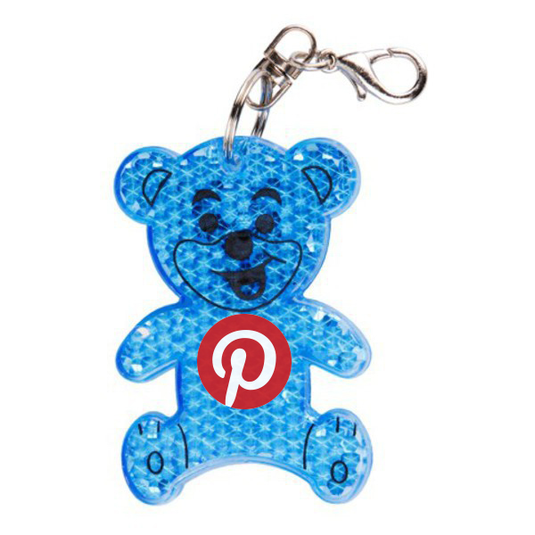 Branded Teddy Hard Reflective Keyrings