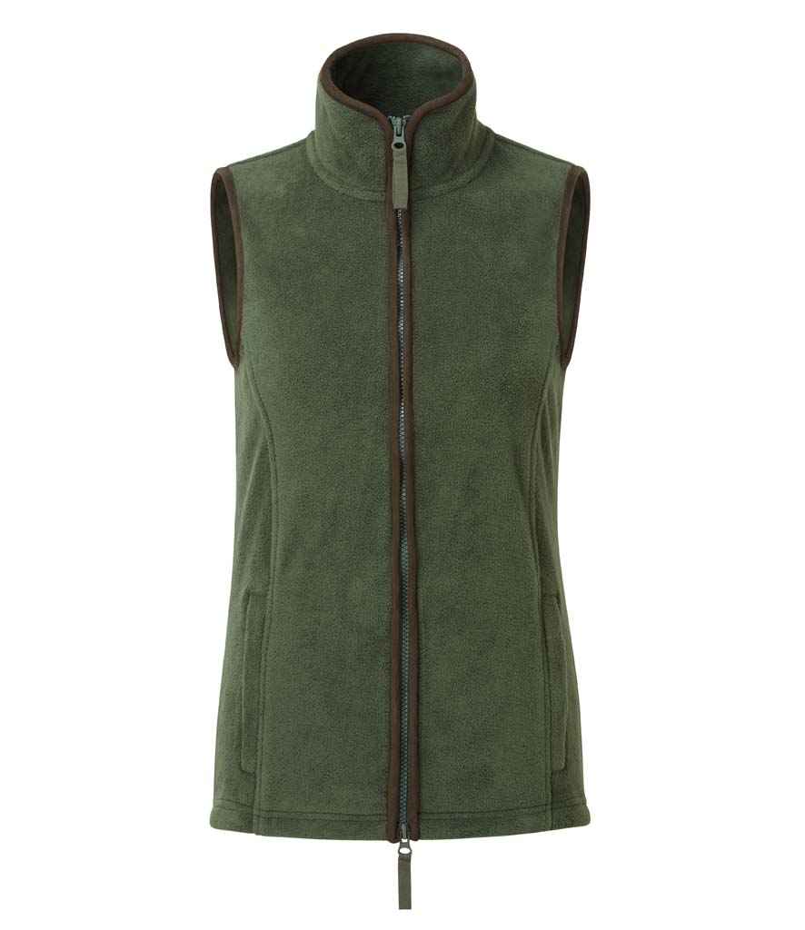 Premier Ladies Artisan Fleece Gilet Moss Green/Brown