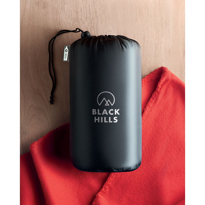 Branded RPET fleece travel blanket