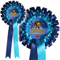 Ribbon Rosette with a Printed Card Centre and 1 Colour Print to Tail