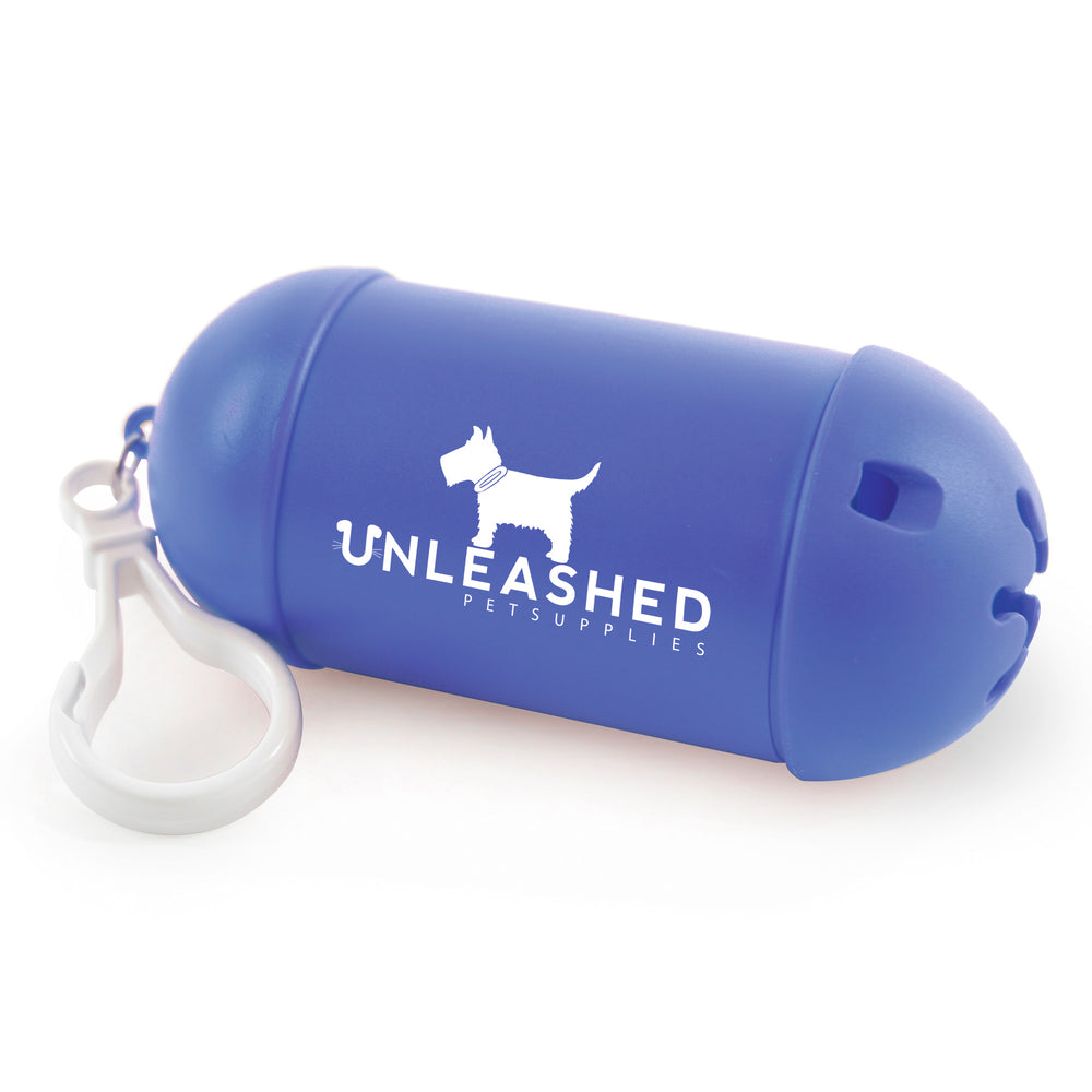 Branded Pooch PP plastic waste bag dispenser with White hook