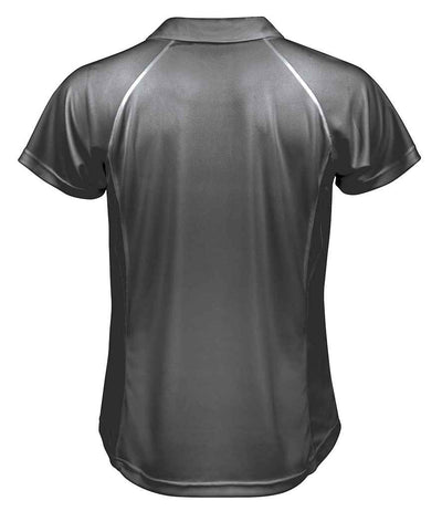 Spiro Ladies Team Spirit Polo Shirt Grey/Lime Green