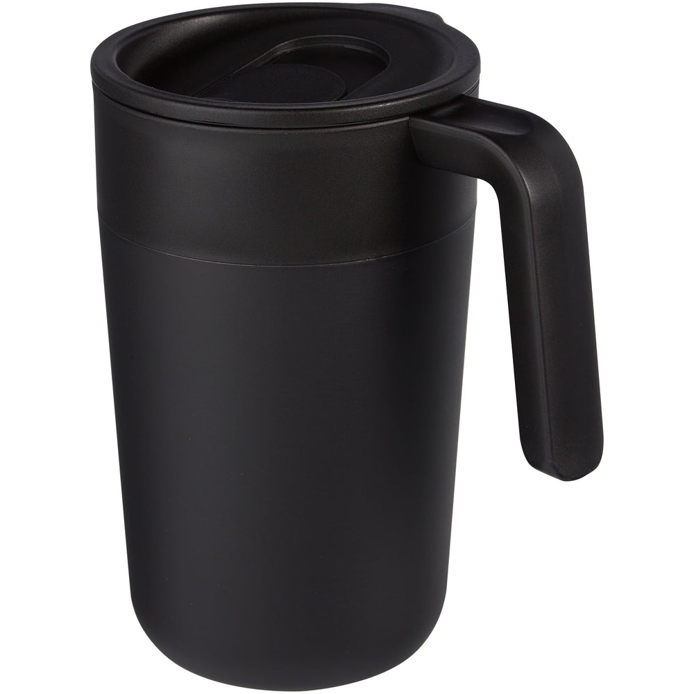 Branded Nordia 400 ml double-wall recycled mug