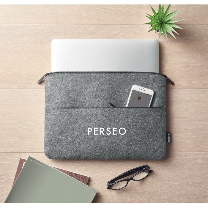 RPET felt zipped laptop bag 14"