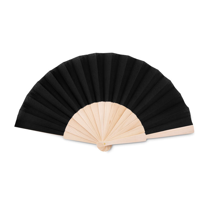 Branded Manual hand fan with wood handle