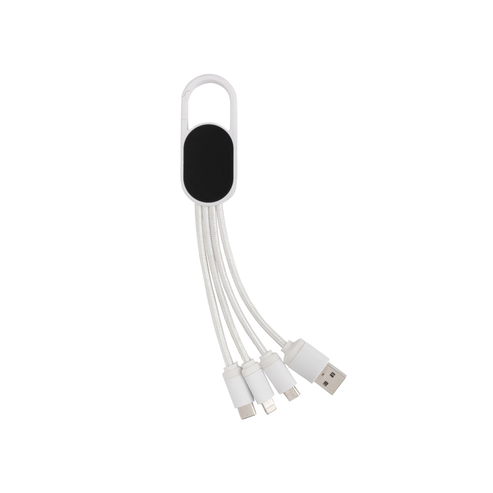 Branded 4-in-1 cable with carabiner clip