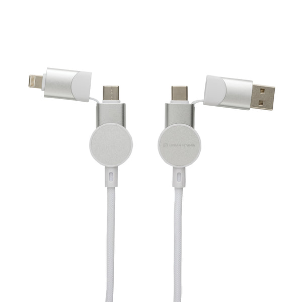Branded Oakland RCS recycled plastic 6-in-1 fast charging 45W cable