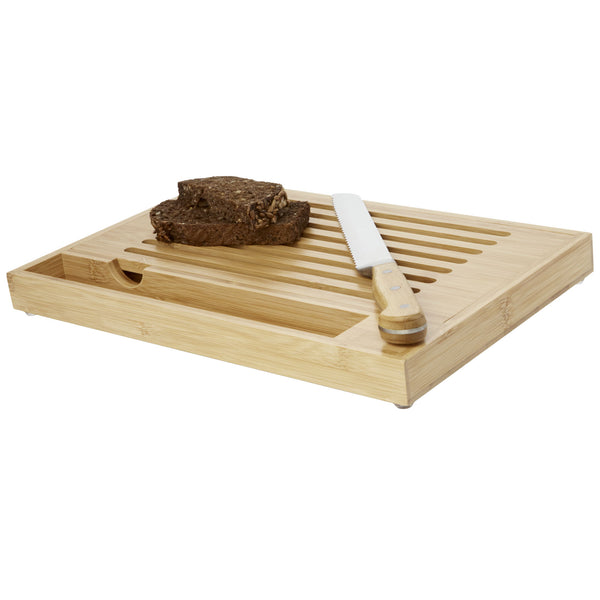 Branded Pao bamboo cutting board with knife