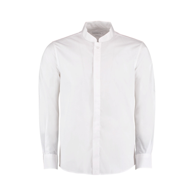 Kustom Kit Long Sleeve Tailored Mandarin Collar Shirt