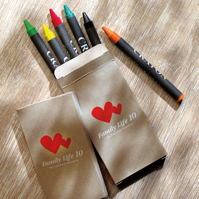 Branded Carton of 6 wax crayons