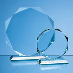 19cm x 19cm x 15mm Jade Glass Facetted Octagon Award