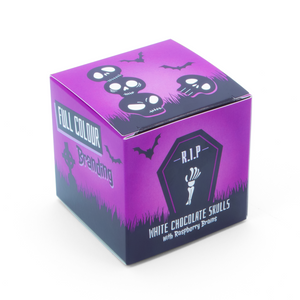 Halloween, Eco Maxi Cube, White Chocolate Skulls, x4 Bespoke