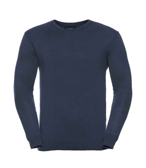 Russell Collection Cotton Acrylic V Neck Sweater