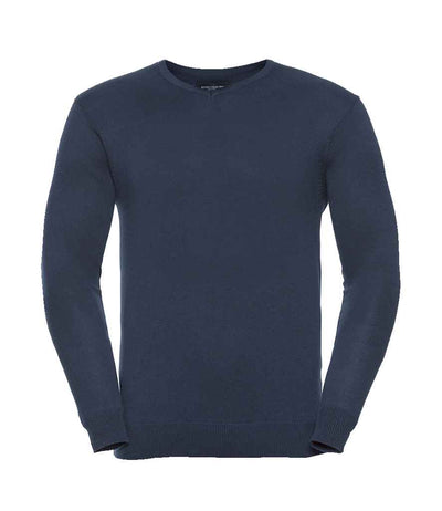 Russell Collection Cotton Acrylic V Neck Sweater