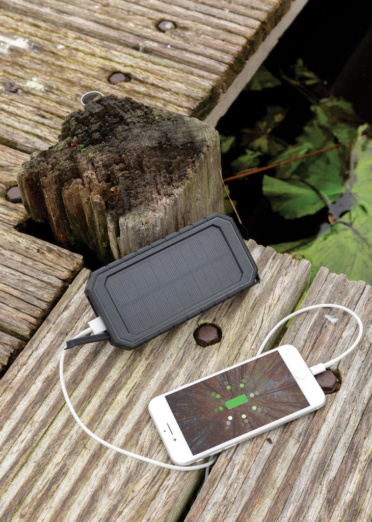 Branded RCS recycled plastic Solar powerbank with 10W Wireless