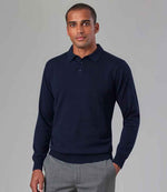 Branded Brook Taverner Casper Knitted Long Sleeve Polo Shirt