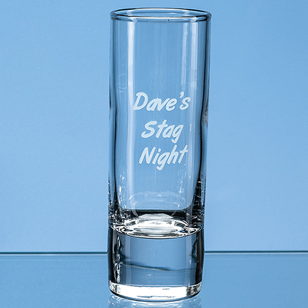 Branded 60ml Tall Heavy Base Shot Glass