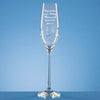 Single Diamante Champagne Flute with Spiral Design Cutting