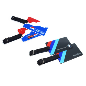 Acrylic Luggage Tags With Black Leatherette Strap