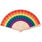 Branded Rainbow wooden hand fan