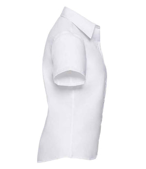 Russell Collection Ladies Short Sleeve Ultimate Non-Iron Shirt White