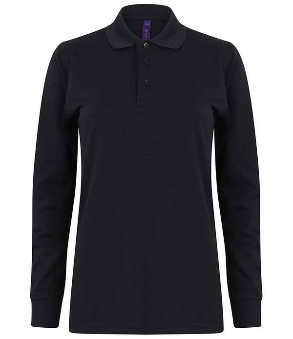 Henbury Unisex Long Sleeve Coolplus® Piqué Polo Shirt