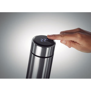 Bottle with touch thermometer