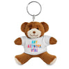 Printed 9cm George Keyring Bear - White T-shirt