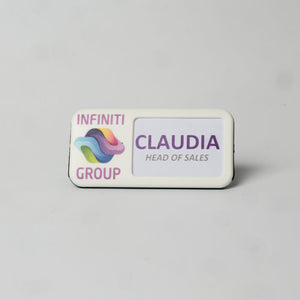 Always Recycled Reusable Name Badge – Right Window