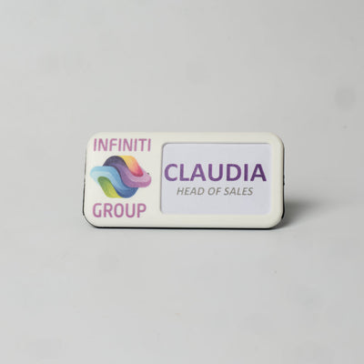 Always Recycled Reusable Name Badge – Right Window