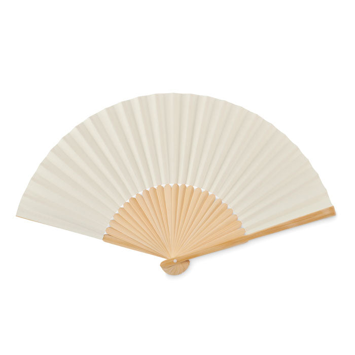 Branded Manual hand fan with bamboo handle