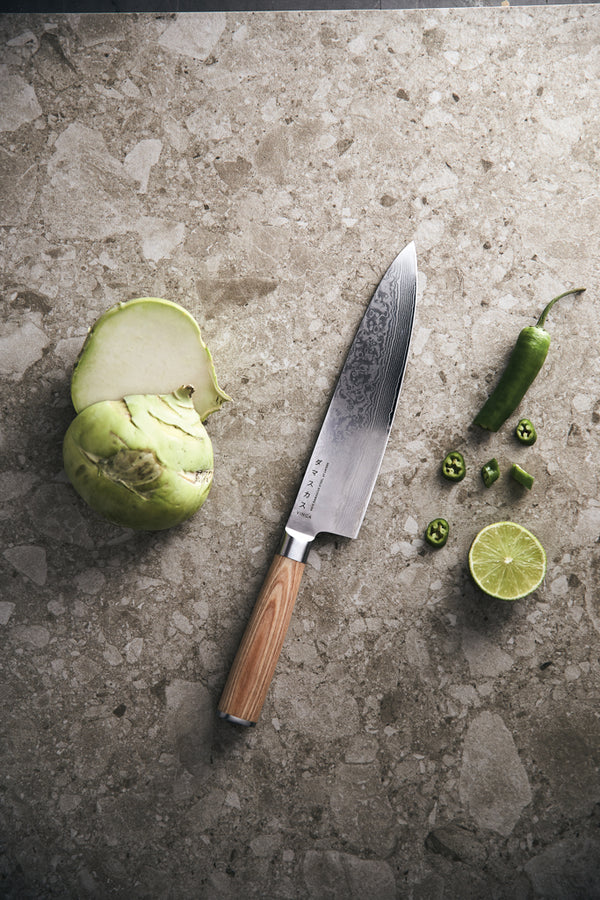 Branded VINGA Hattasan Damascus chef’s edition knife