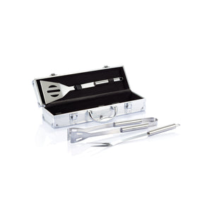 Branded 3 pcs barbecue set in aluminium box