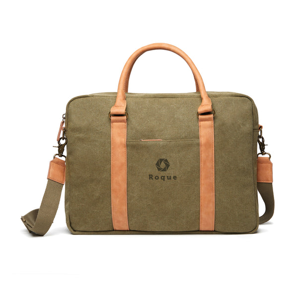 VINGA Bosler RCS recycled canvas computer bag 17" Green