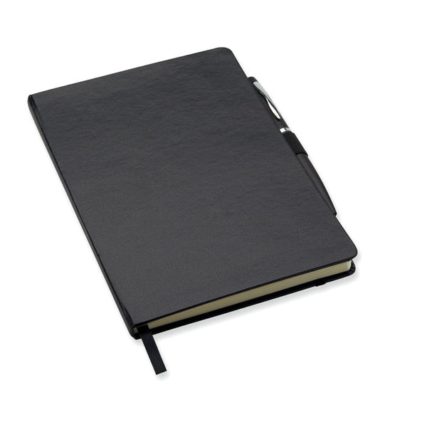 Branded A5 notebook with pen 72 lined