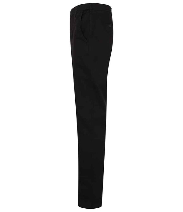 Henbury Stretch Flex Waistband Chino Trousers Black