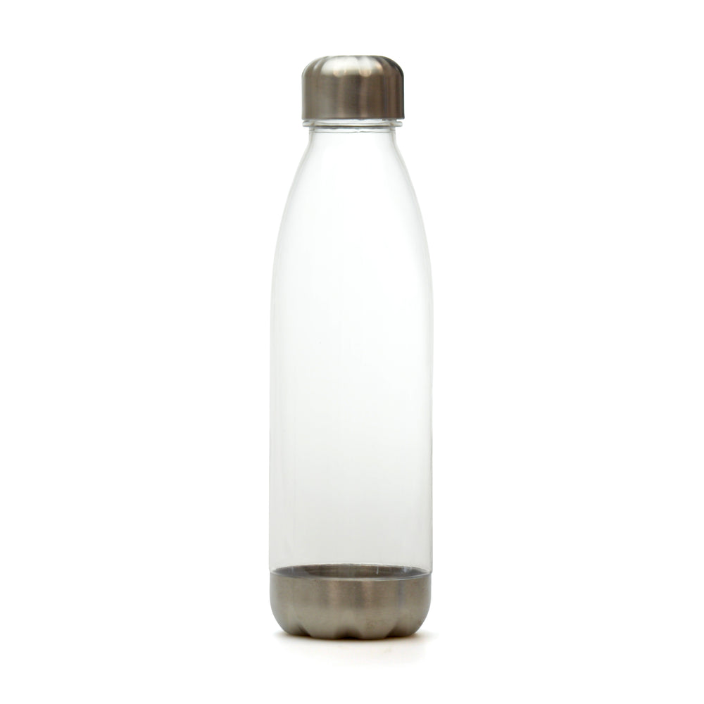 Branded Revive 650ml plastic drinks bottle Silver lid and base