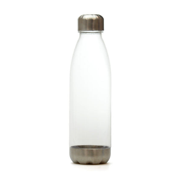 Branded Revive 650ml plastic drinks bottle Silver lid and base