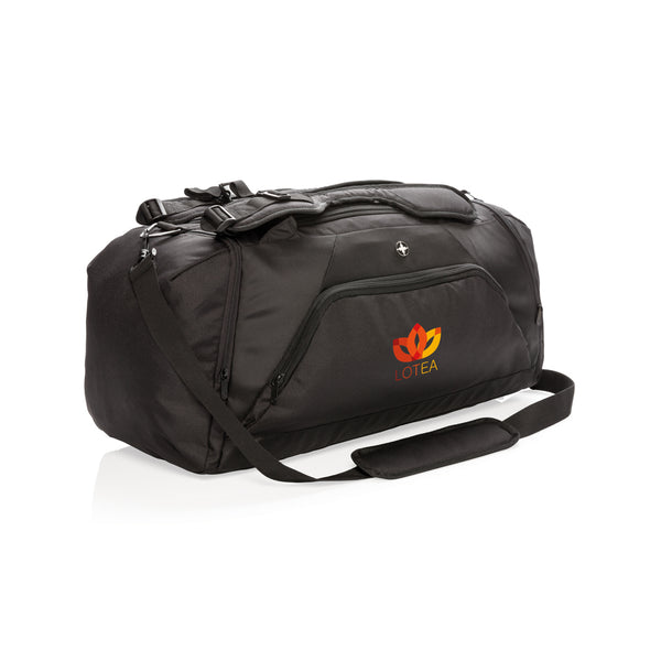 Branded Swiss Peak RFID sports duffel & backpack