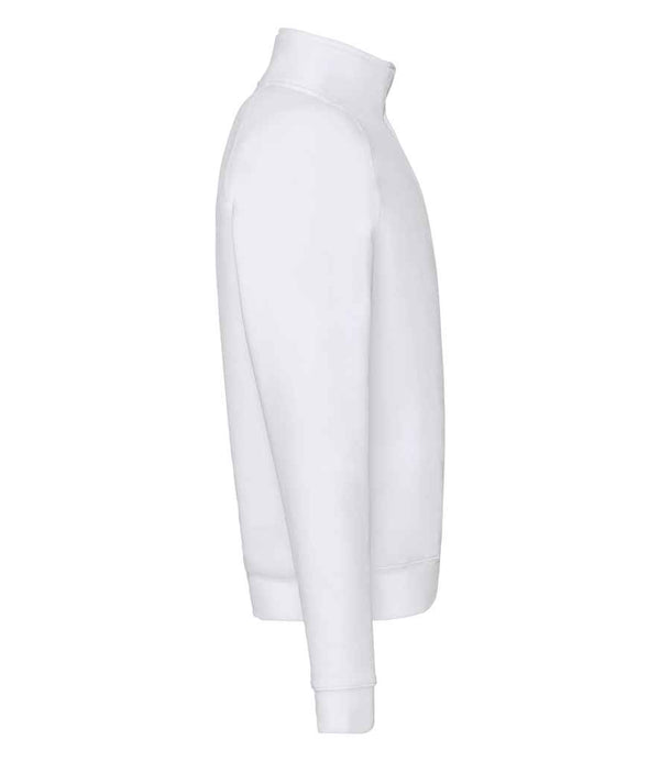Fruit of the Loom Premium Zip Neck Sweatshirt White
