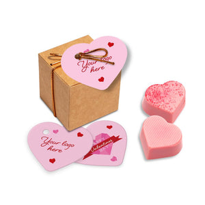 Valentines - Eco Kraft Cube - Raspberry Heart - Chocolate Truffles