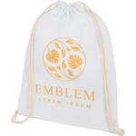 Branded Oregon 140 g/m² cotton drawstring backpack 5L