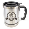 Branded Matisse 400ml double walled cylidrical travel mug