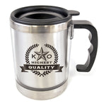 Branded Matisse 400ml double walled cylidrical travel mug