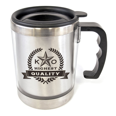 Branded Matisse 400ml double walled cylidrical travel mug